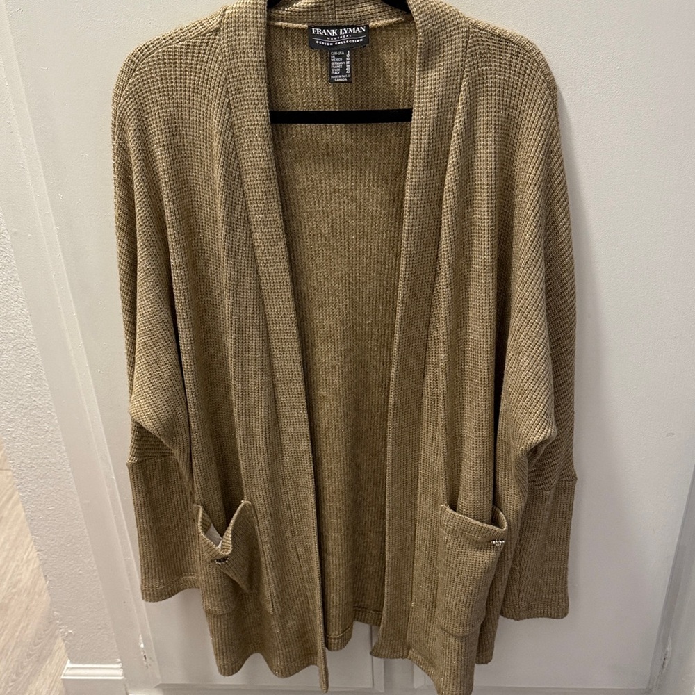 Frank Lyman Women's Cardigan with Embellished Buttons Oversized L/XL